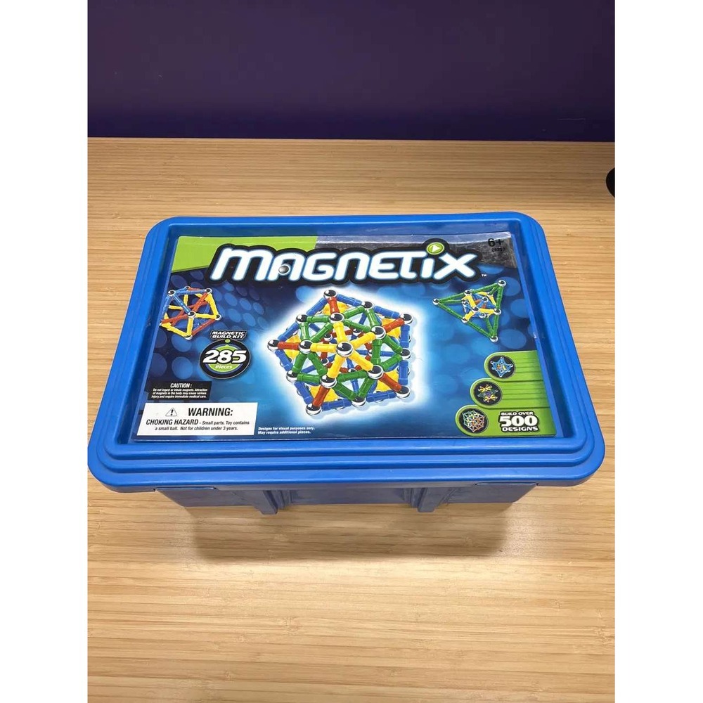 Magnetix 285 Piece Box 400+ Pcs Magnetic Building Kit Mega Brands As-Is